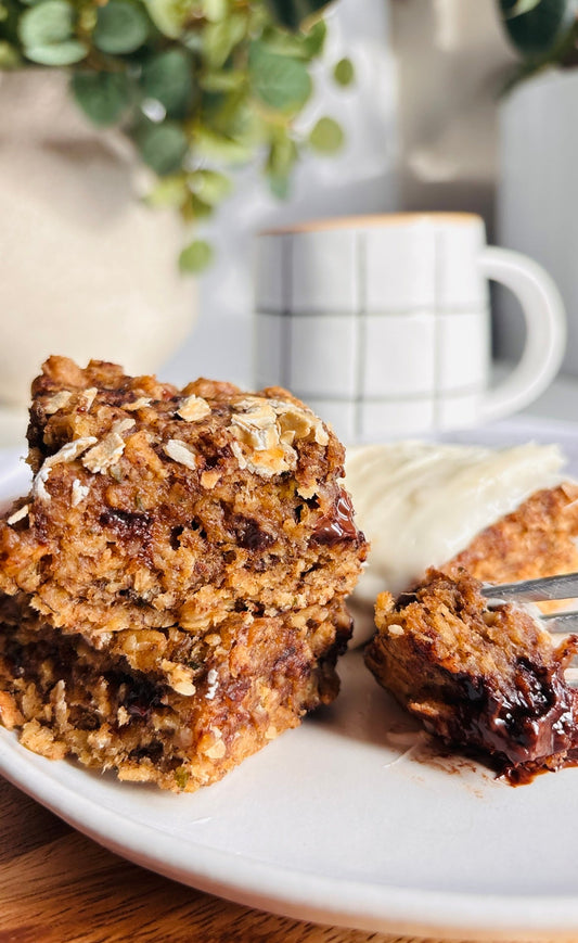soft baked banana oat bars high fiber easy
