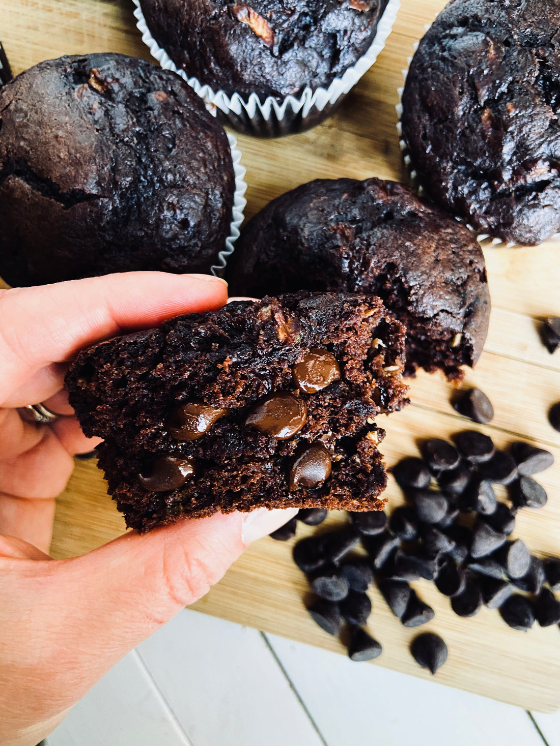 Moist & Healthy Double Chocolate Zucchini Muffins (With a Hidden Fiber Boost!)