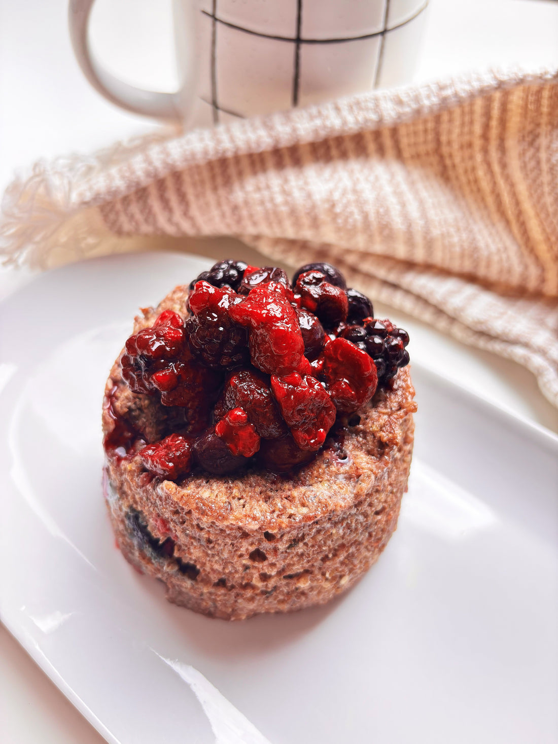 Healthy high-fiber breakfast muffin with 8 grams of fiber and gut-friendly ingredients